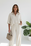 Conjunto lino beige